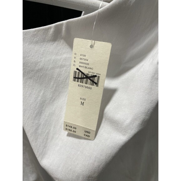 Maeve Anthropologie White Asymmetrical Neck Ruched Bodycon Dress Size Medium NWT - Picture 7 of 7